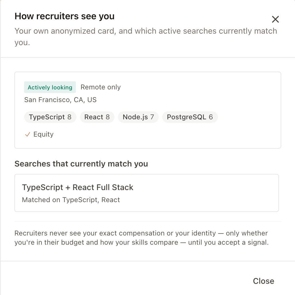 Anonymous, structured profiles